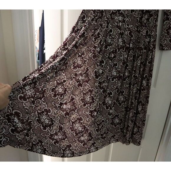 Rebecca Taylor Women's Sz XS Red Rochelle Fleur Pleated Mock Neck Dress - Picture 12 of 12